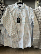 Load image into Gallery viewer, Men Long-Sleeved Shirt/Blue Brown-014