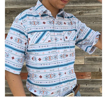 Load image into Gallery viewer, Men Cool Short Sleeve Shirt/Mint Multi-139