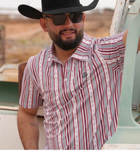 Load image into Gallery viewer, Men Polo/Rust Vertical Line-P30